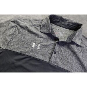 Under Armour Two Tone Gray Heathered Golf Polo Shirt Men's Size‎ M